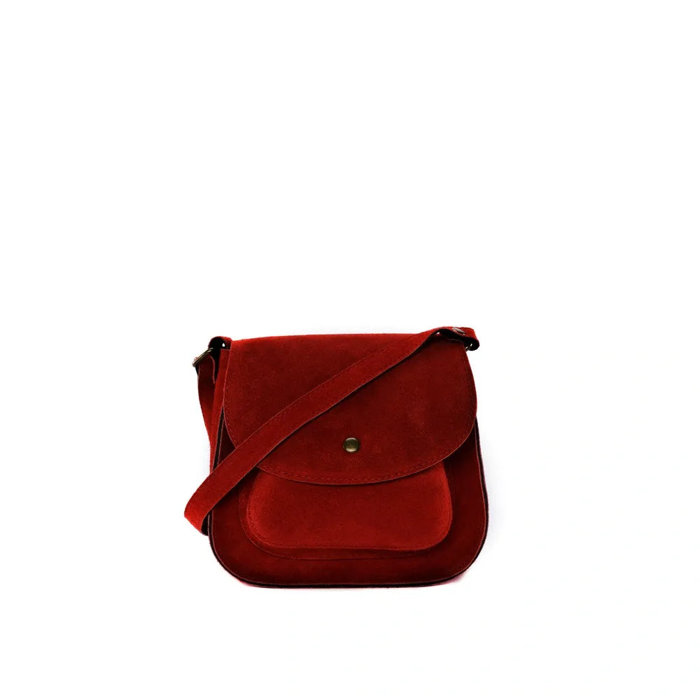 Sac bandoulière en croûte de cuir PACHUCA Rouge foncé