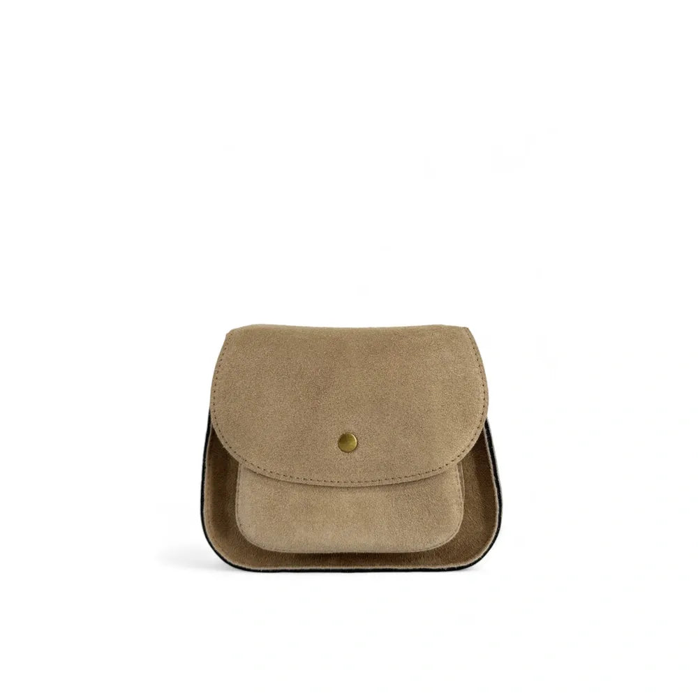 Sac bandoulière en croûte de cuir PACHUCA Taupe clair