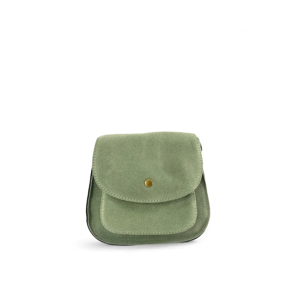 Sac bandoulière en croûte de cuir PACHUCA Vert amande