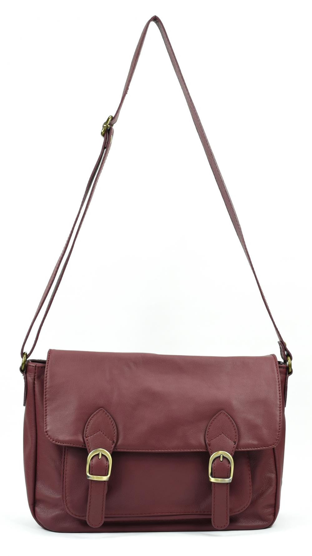 Sac bandoulière en cuir lisse BUFFALO Violet