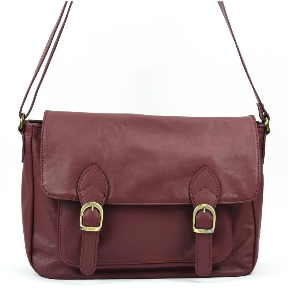 Sac bandoulière en cuir lisse BUFFALO Violet