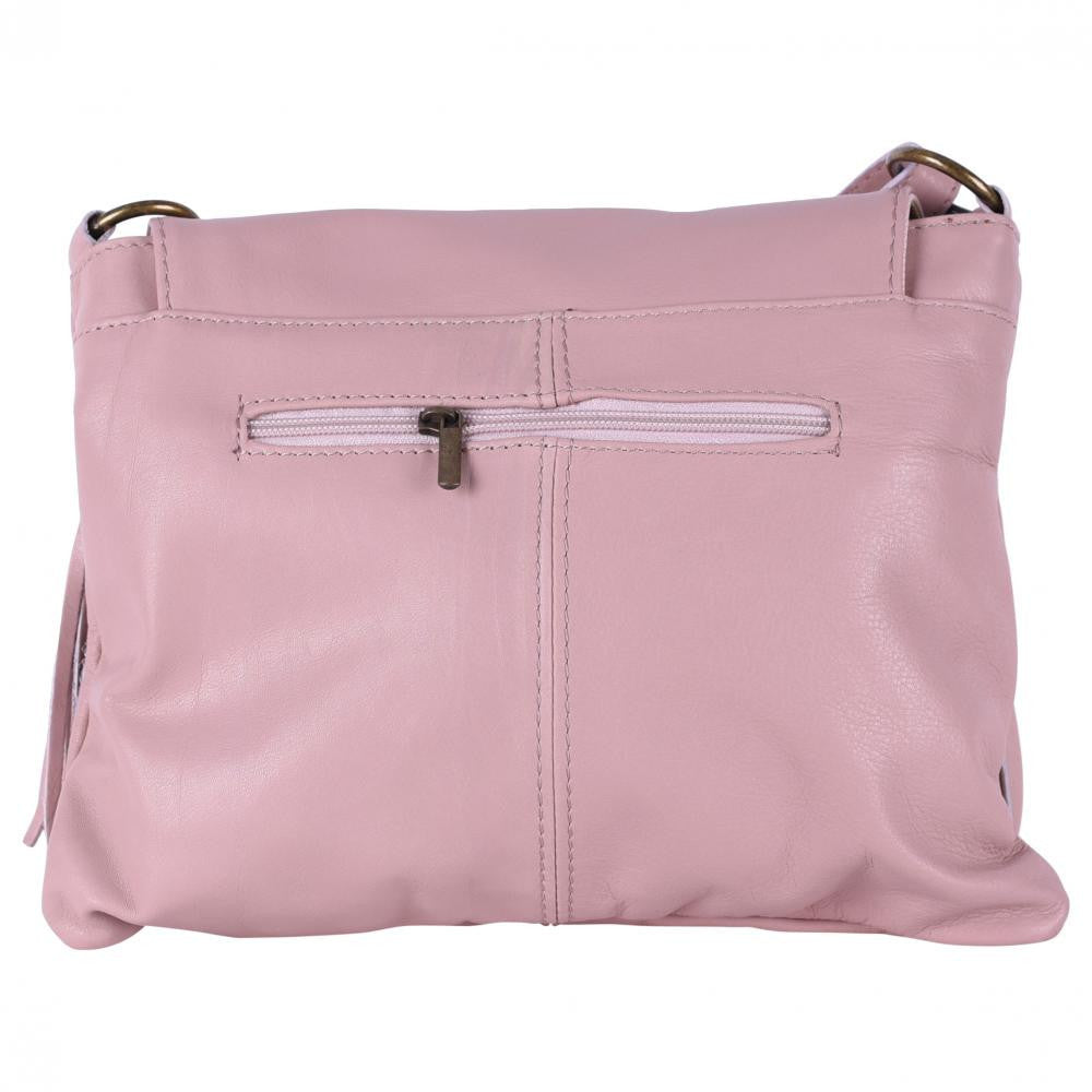 Sac bandoulière en cuir lisse LITTLE AVRIL Rose intense