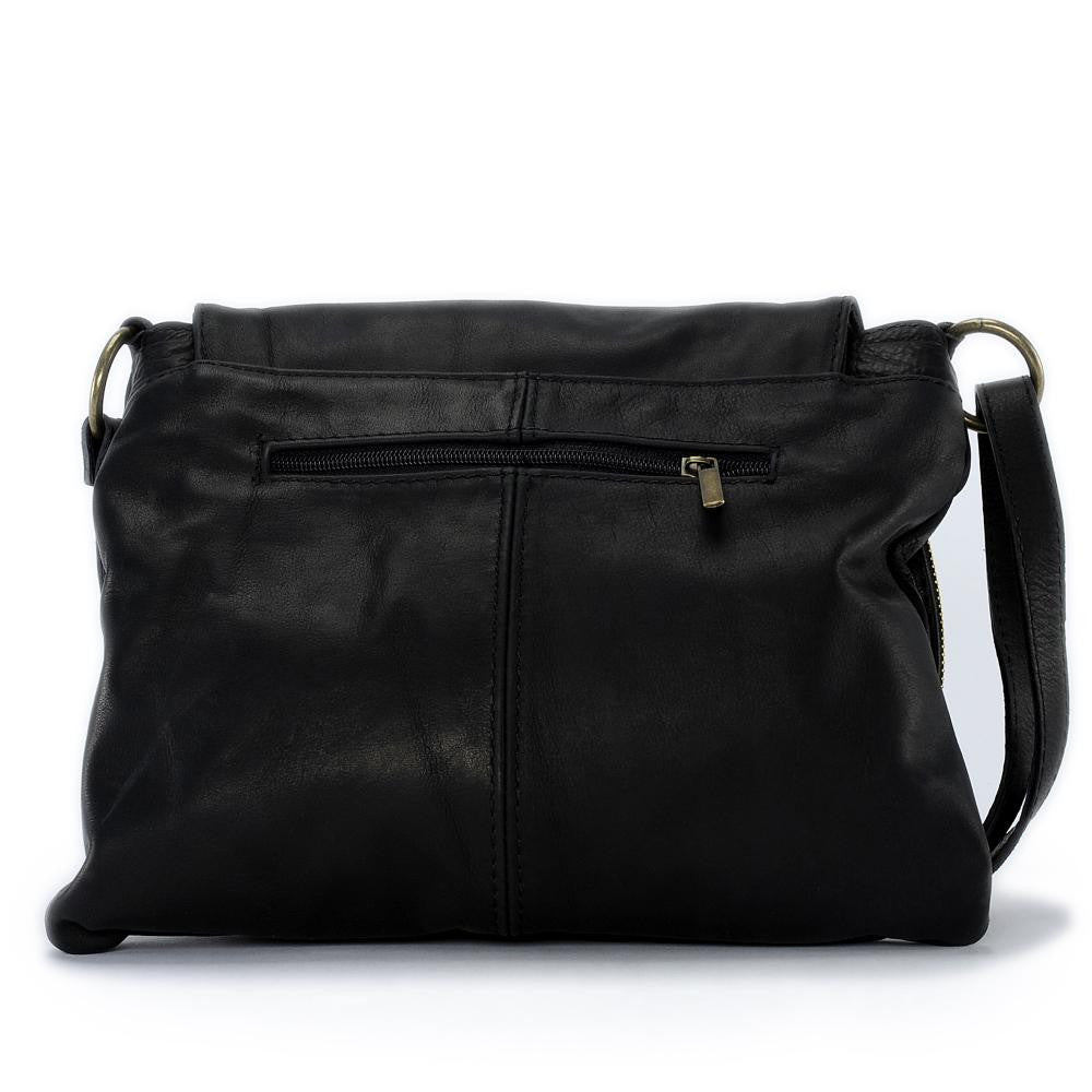 Sac bandoulière en cuir lisse LITTLE AVRIL Noir