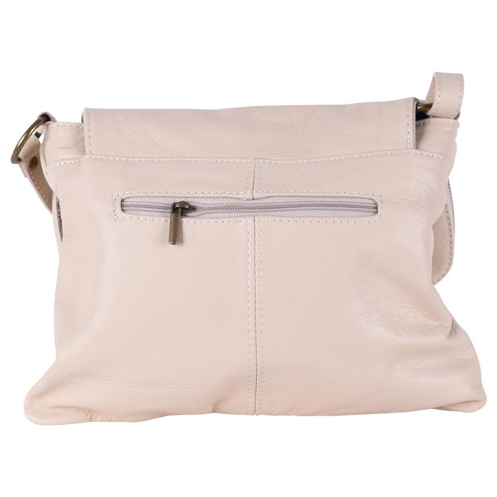 Sac bandoulière en cuir lisse LITTLE AVRIL Rose nude