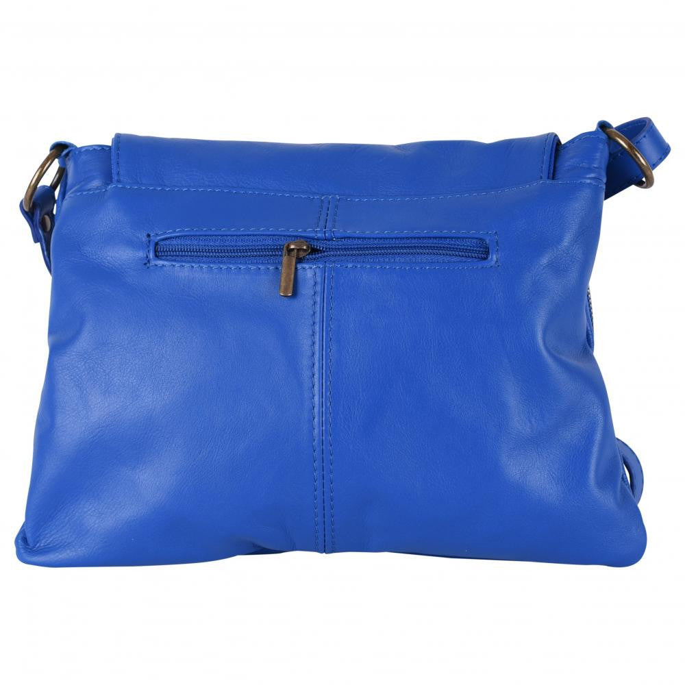 Sac bandoulière en cuir lisse LITTLE AVRIL Bleu roi