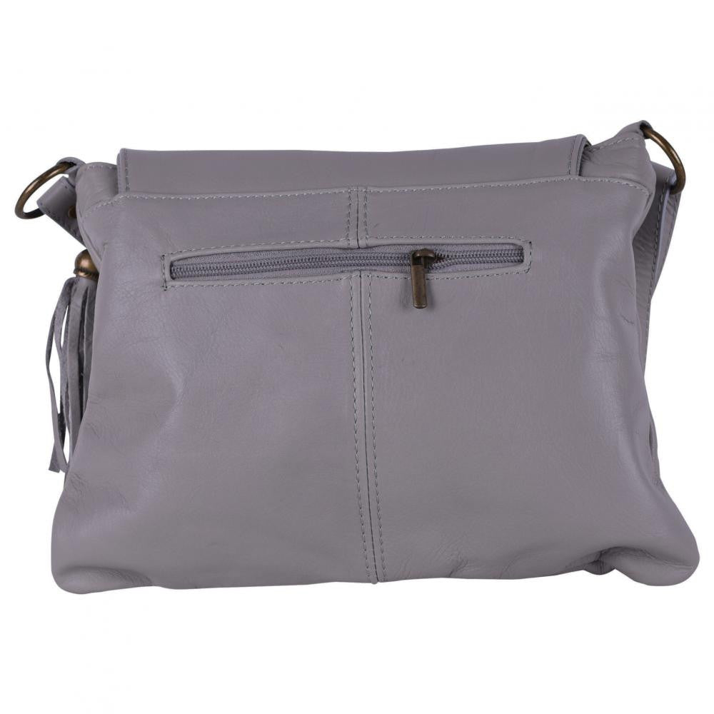 Sac bandoulière en cuir lisse LITTLE AVRIL Gris foncé