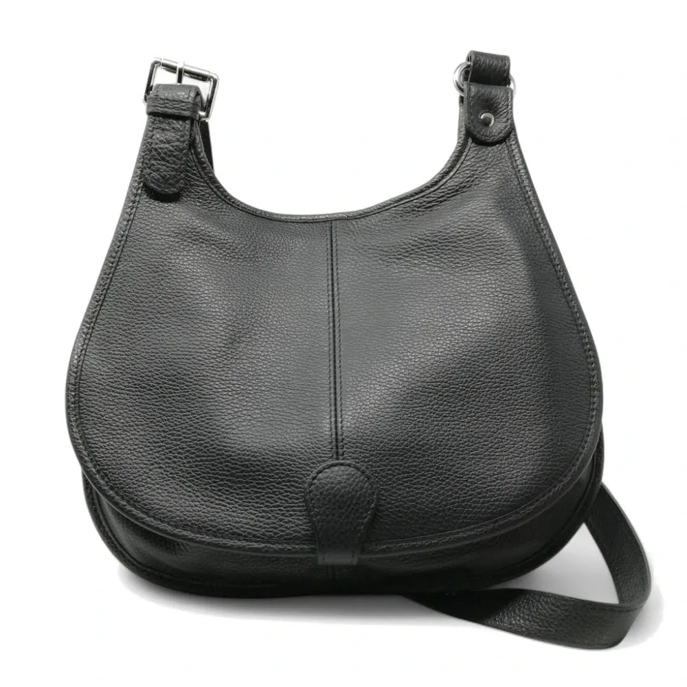 Sac bandoulière en cuir grainé PETRA Noir