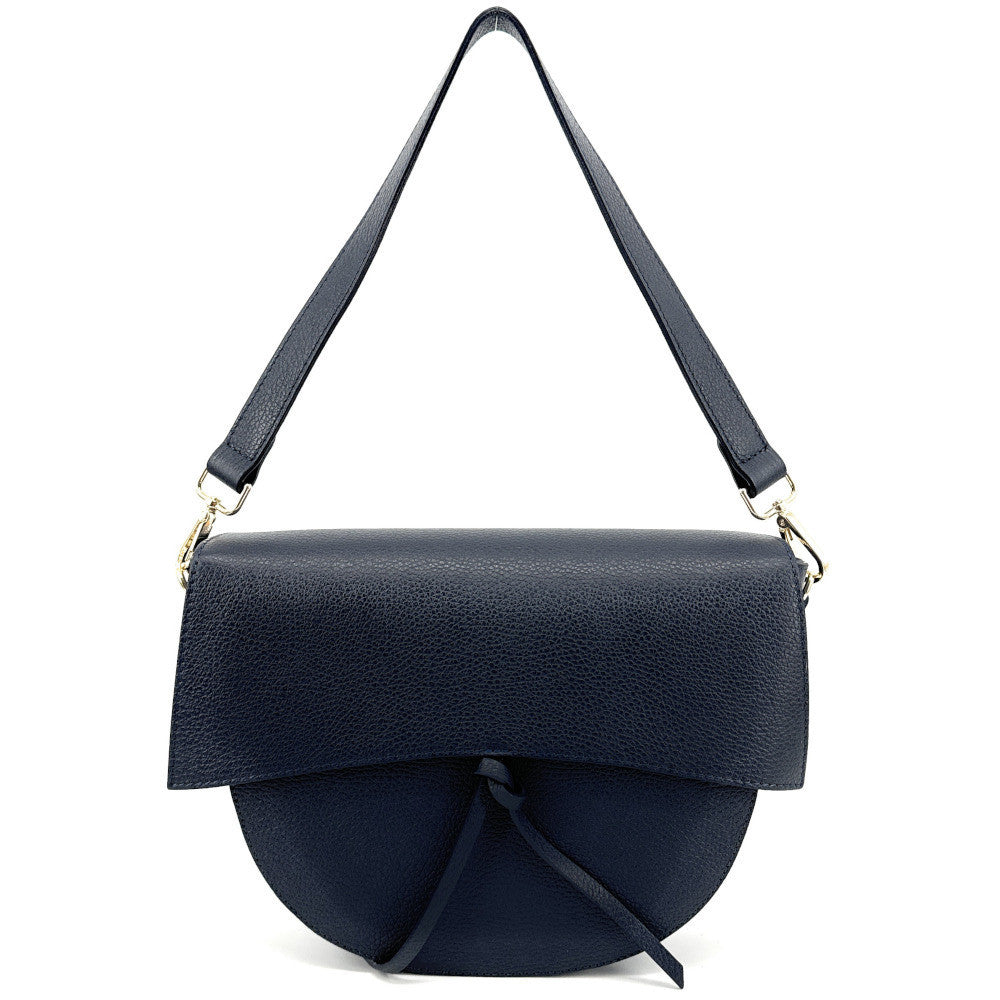 Sac besace en cuir grainé ECLIPSE Bleu marine