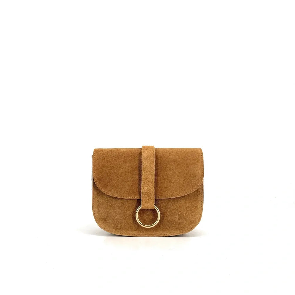 Sac besace en croûte de cuir VELVET Camel