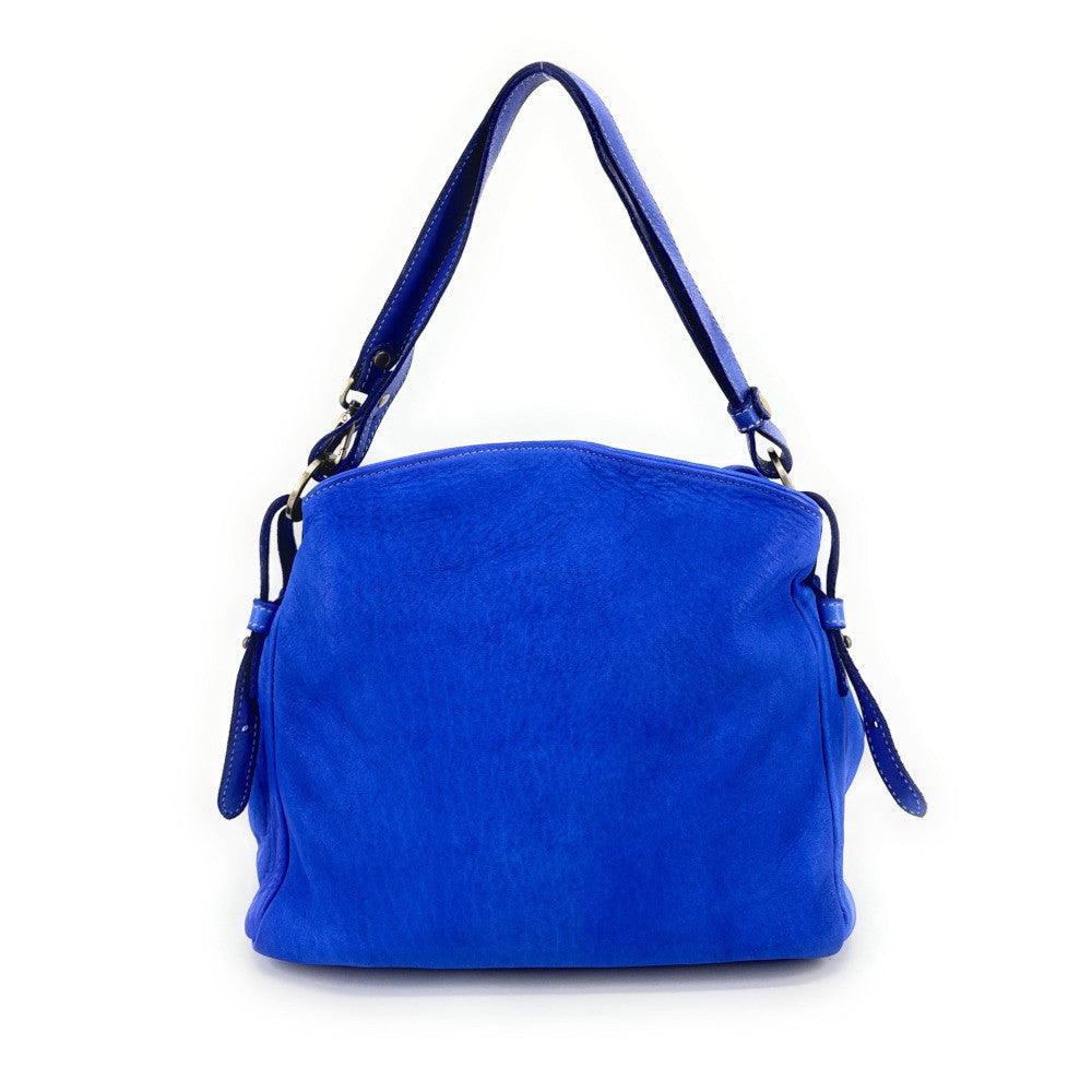 Sac besace en cuir vintage à tannage végétal ANAITIS Bleu roi