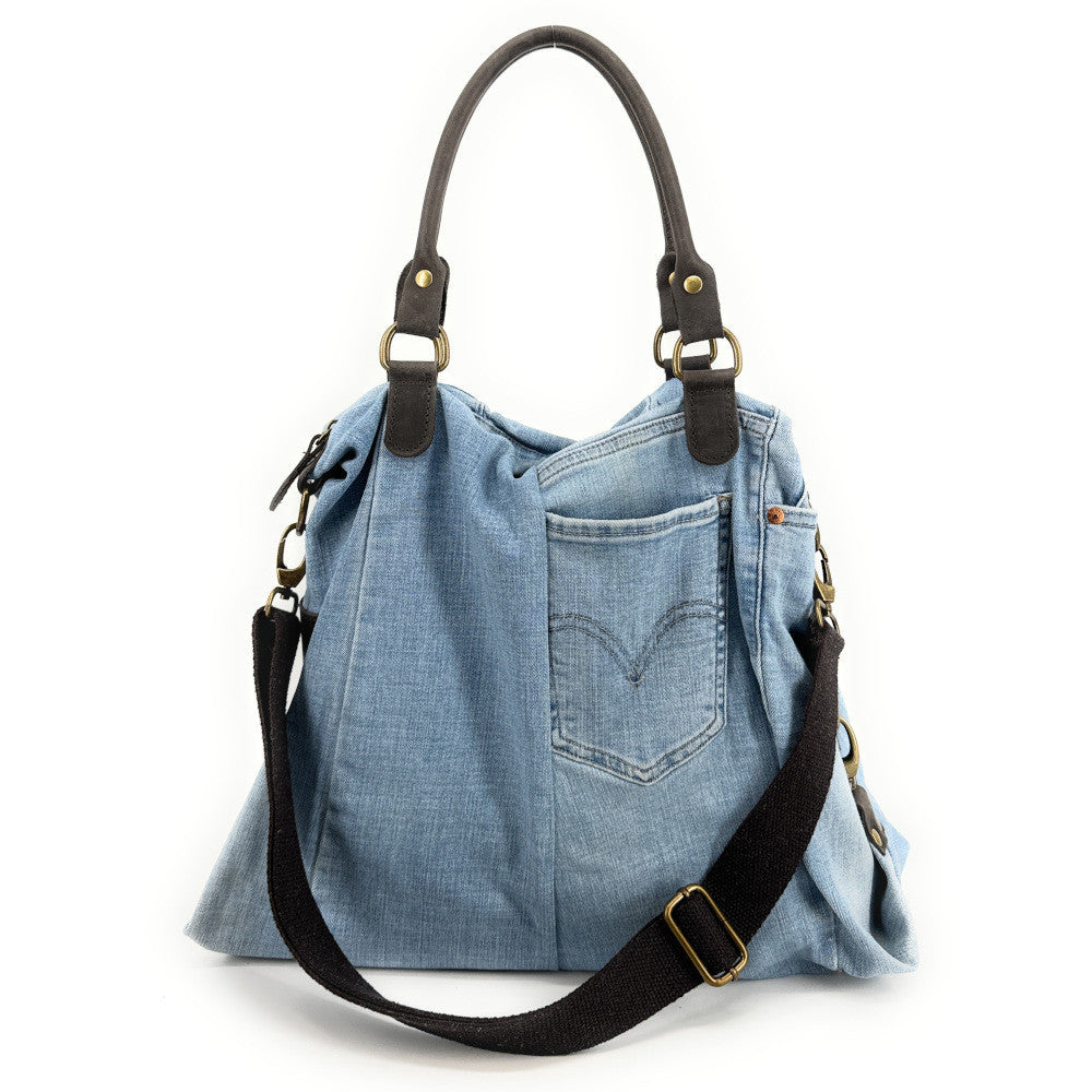 Sac besace en toile et cuir BESACE U.S. DENIM pièce unique multicolore 1