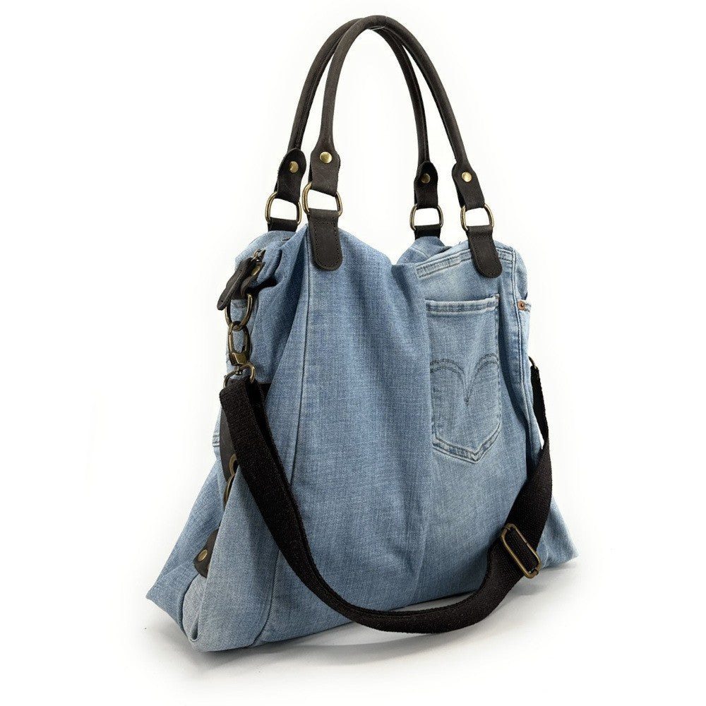 Sac besace en toile et cuir BESACE U.S. DENIM pièce unique multicolore 1