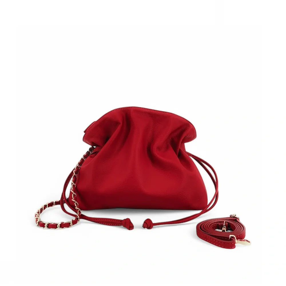 Sac bourse en cuir box calf SISSI Rouge cerise