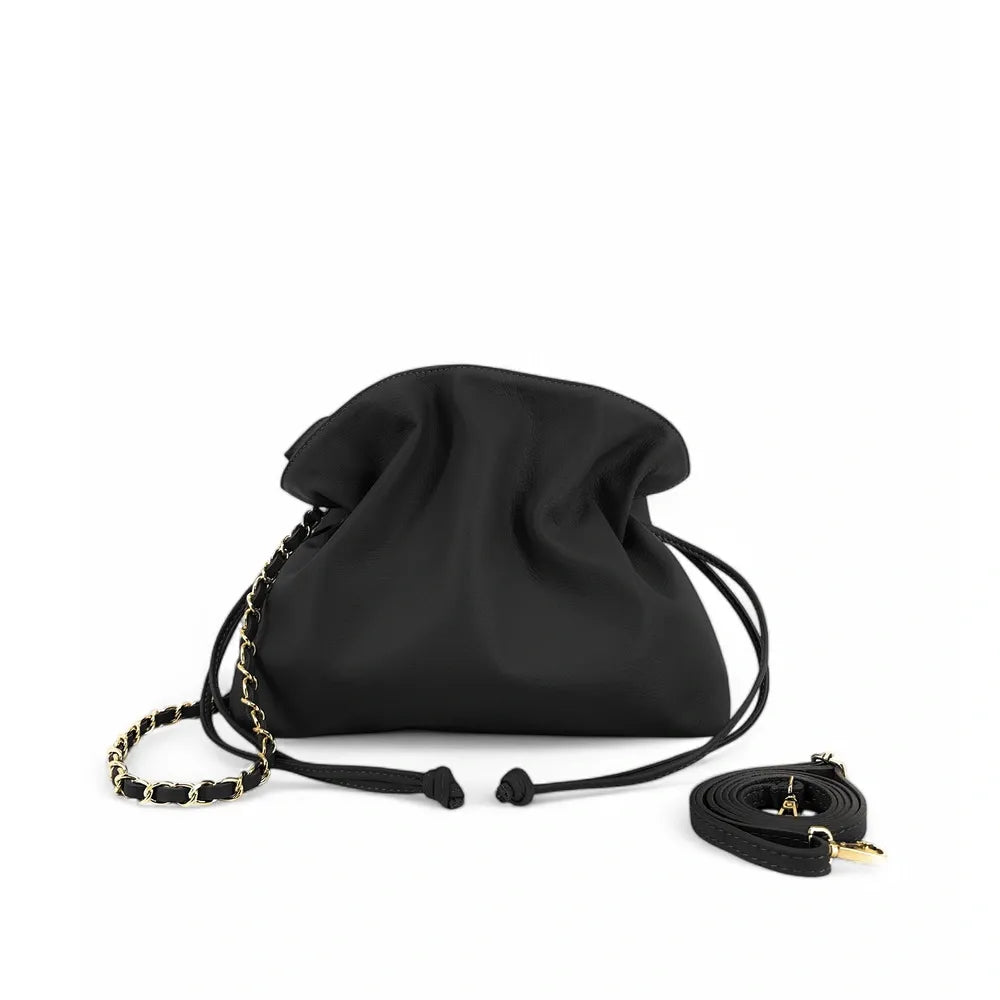 Sac bourse en cuir box calf SISSI Noir