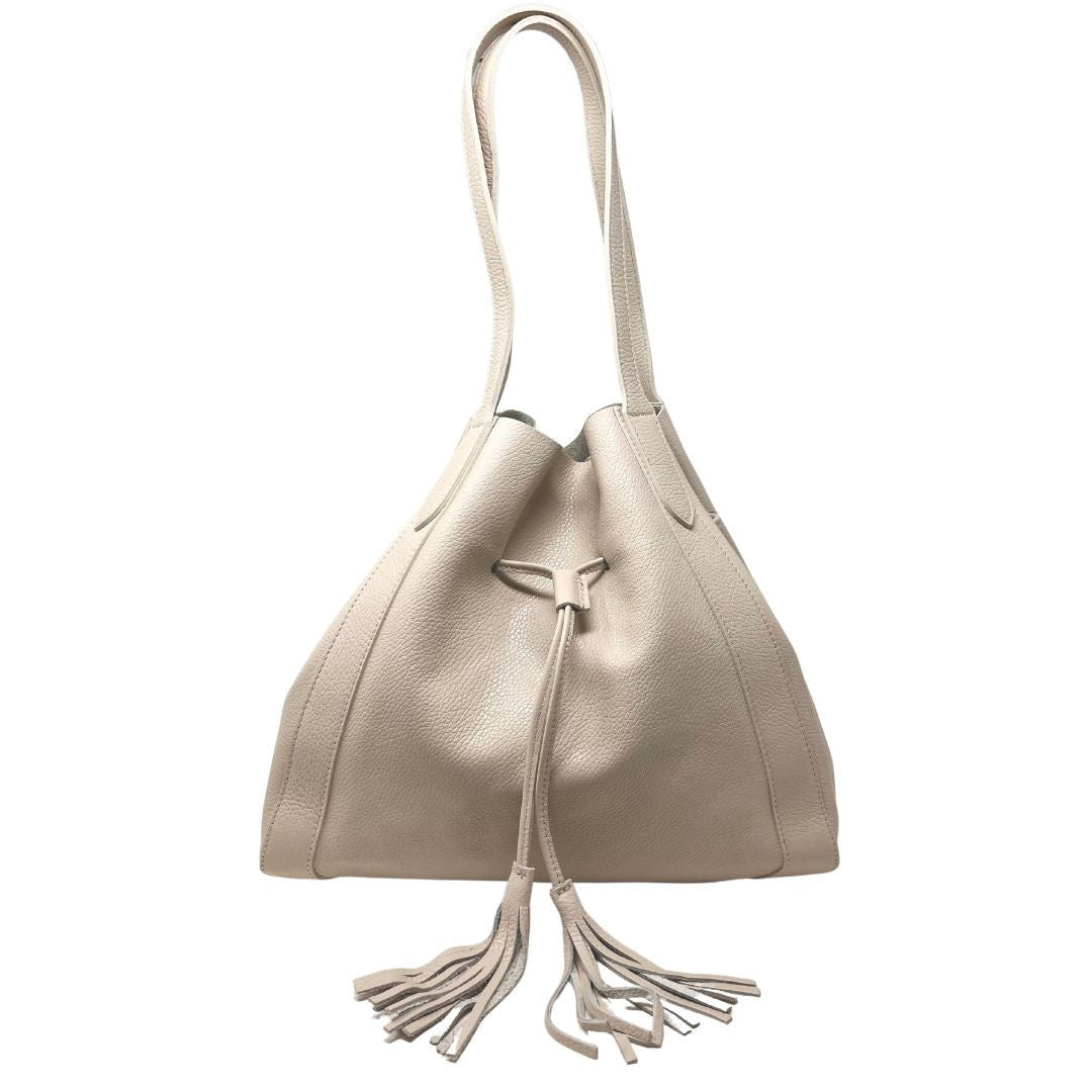 Sac bourse en cuir grainé GISEH Taupe clair