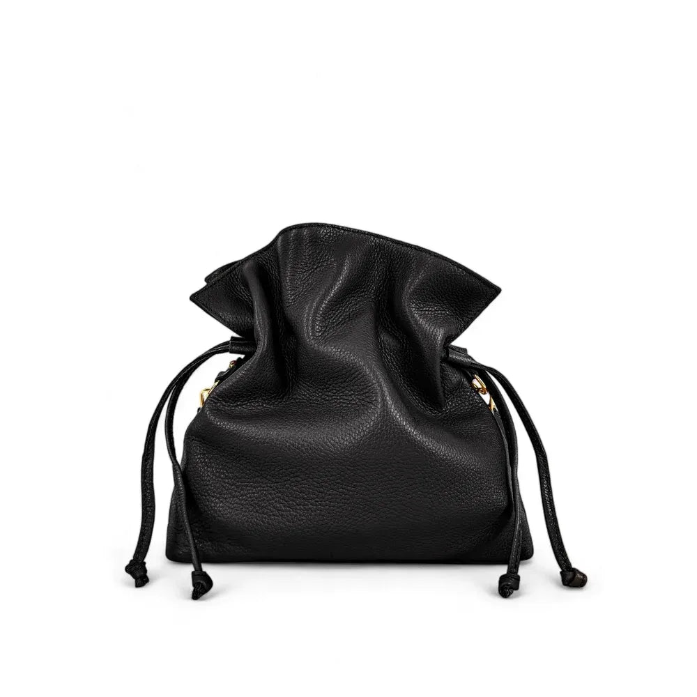 Sac bourse en cuir grainé ou irisé DOONA Noir