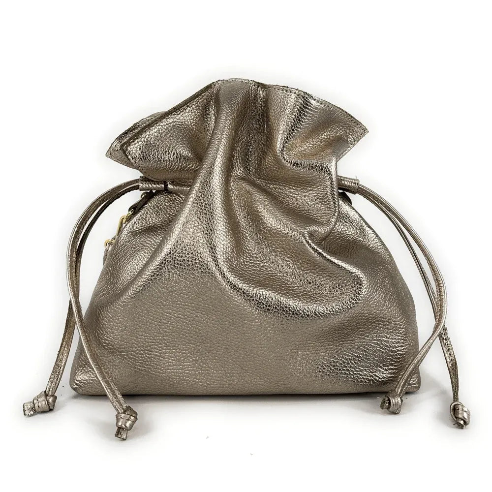 Sac bourse en cuir grainé ou irisé DOONA Champagne irisé