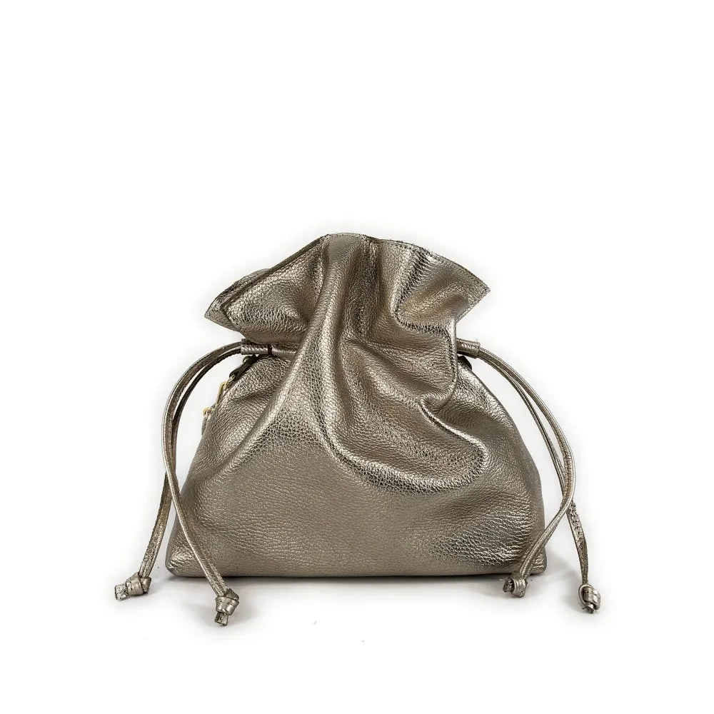Sac bourse en cuir grainé ou irisé DOONA Champagne irisé