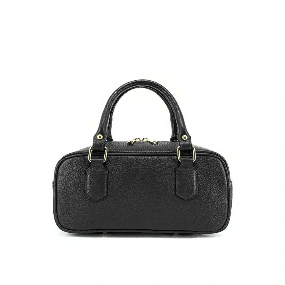 Sac bowling allongé en cuir grainé I LOAF YOU Noir