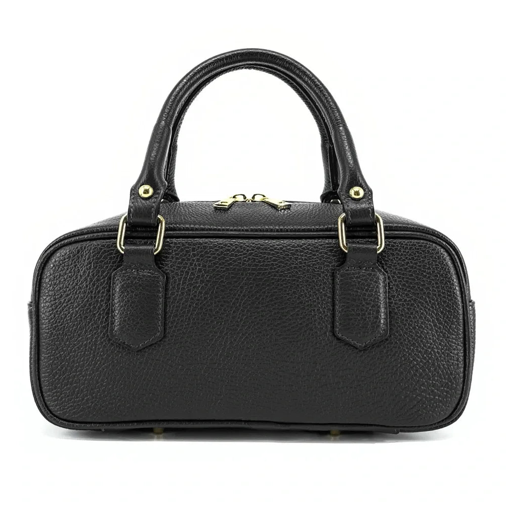 Sac bowling allongé en cuir grainé I LOAF YOU Noir