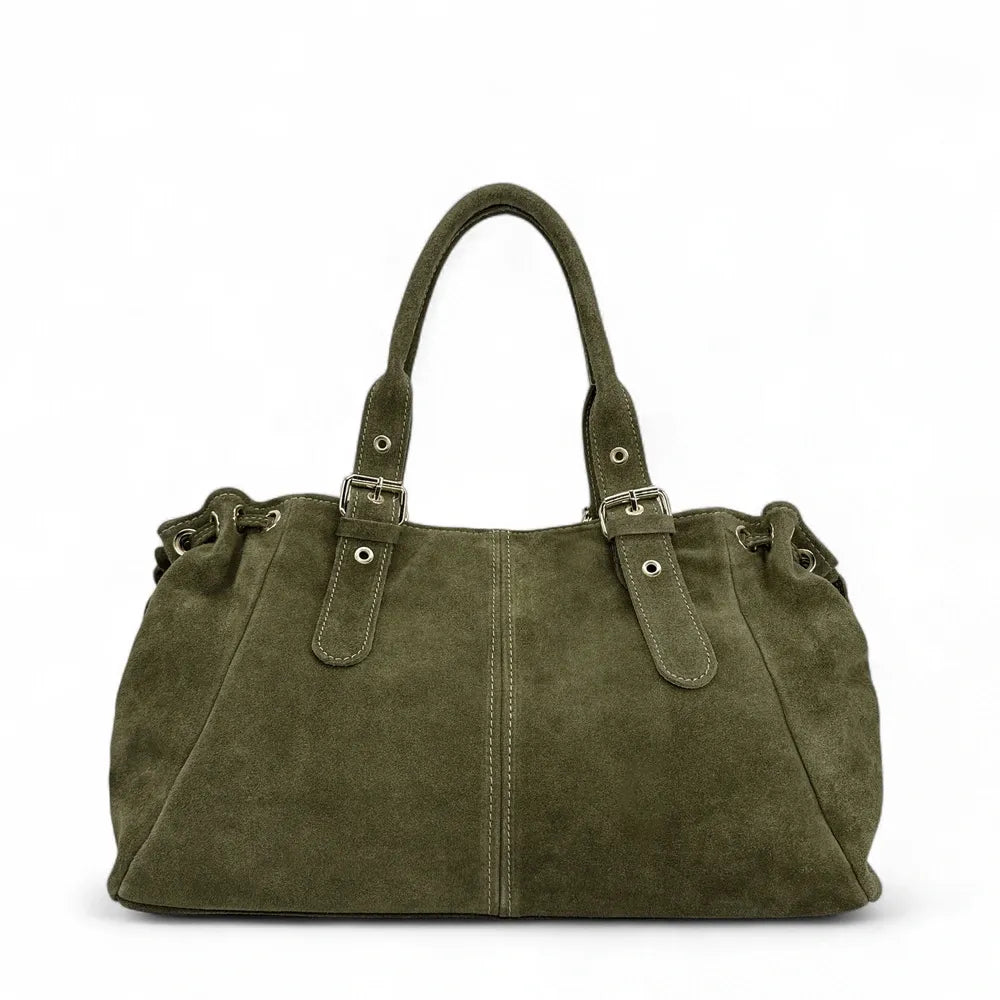 Sac bowling en croûte de cuir PRINCESSE SUEDE XL Kaki