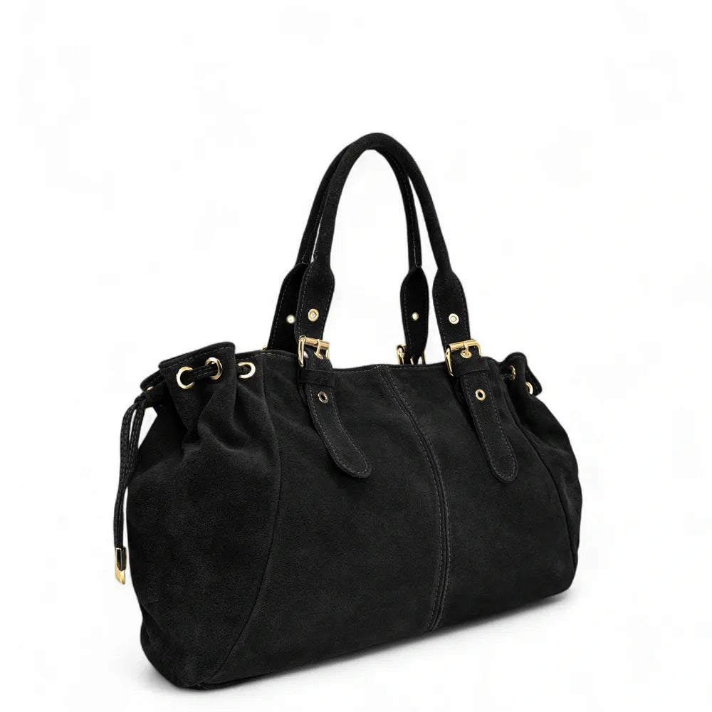 Sac bowling en croûte de cuir PRINCESSE SUEDE XL Noir