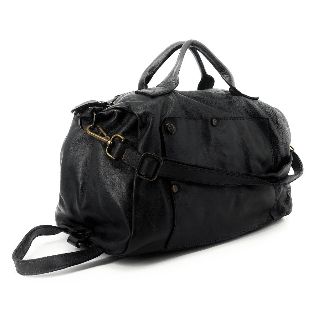Sac bowling multipositions en cuir vintage JACK ET ROSE Noir