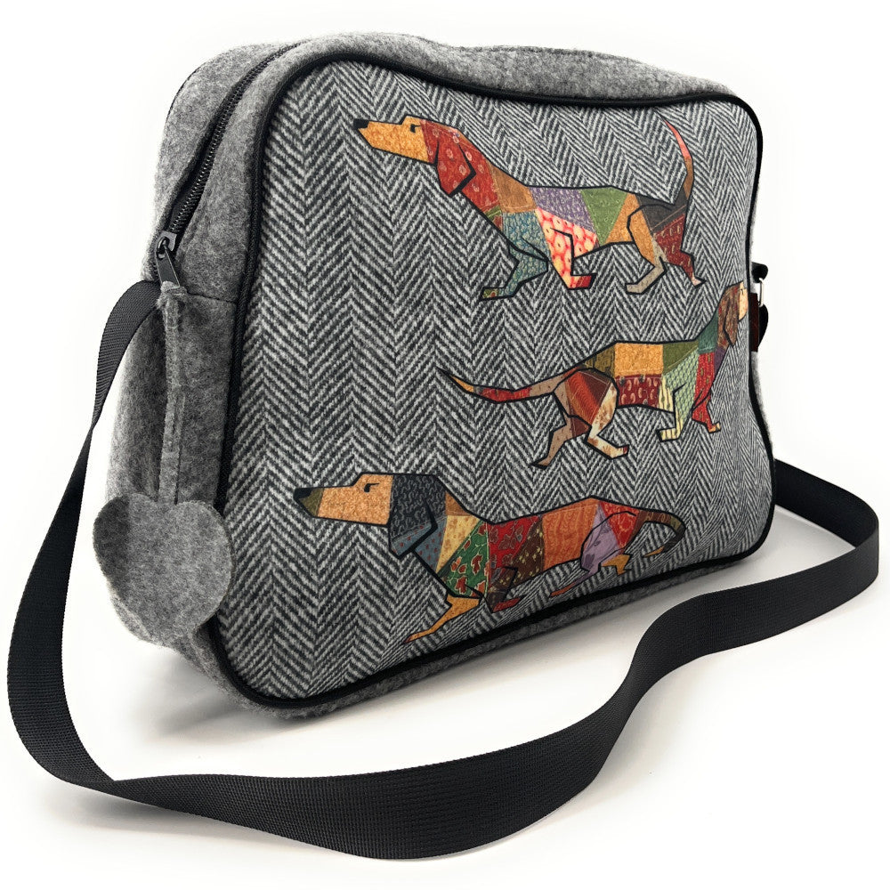 Sac bowling en feutrine écologique imprimée JOKER Gris clair