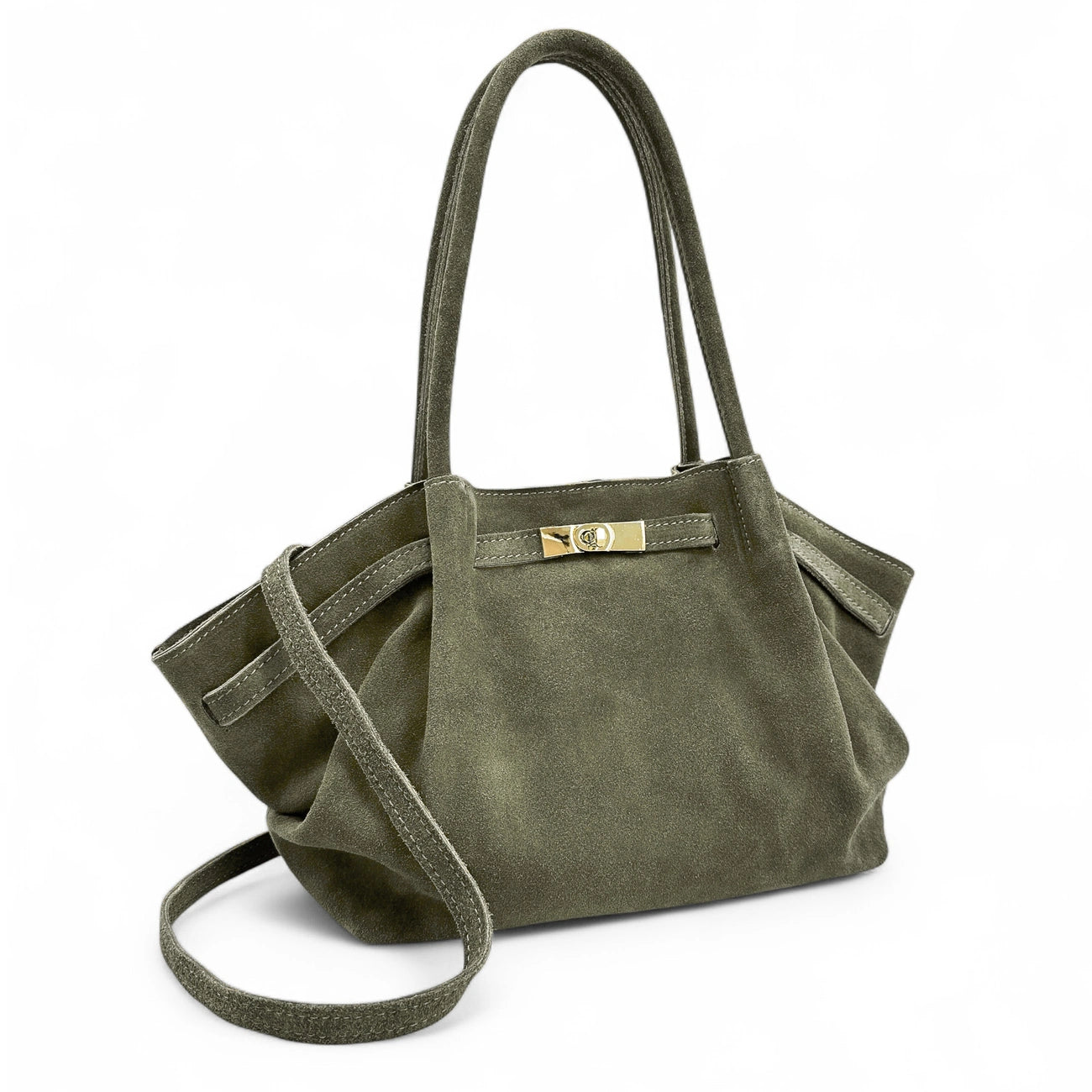Sac cabas loose en daim ALANA Kaki