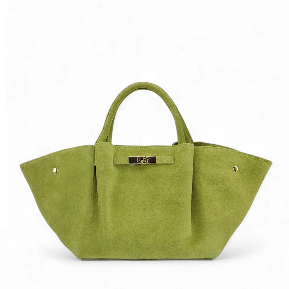 Sac cabas en cuir nubuck CAPRI SUEDE Vert anis