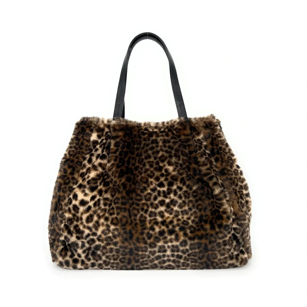 Sac cabas en cuir et fausse fourrure OKOYE Ocelot