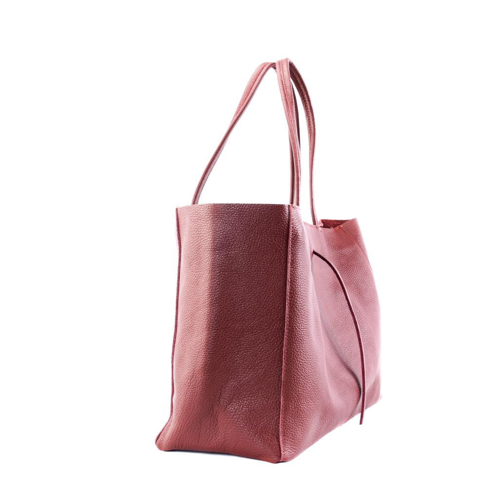Sac cabas en cuir grainé HOBART Rouge foncé