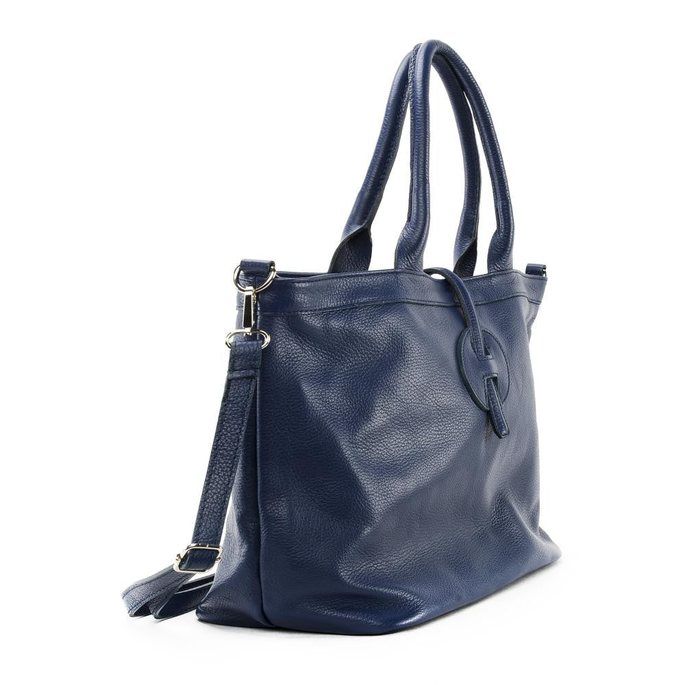 Sac cabas en cuir grainé INNOCENT Bleu marine