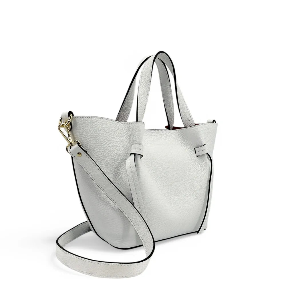 Sac cabas en cuir grainé LITTLE RUBY Blanc