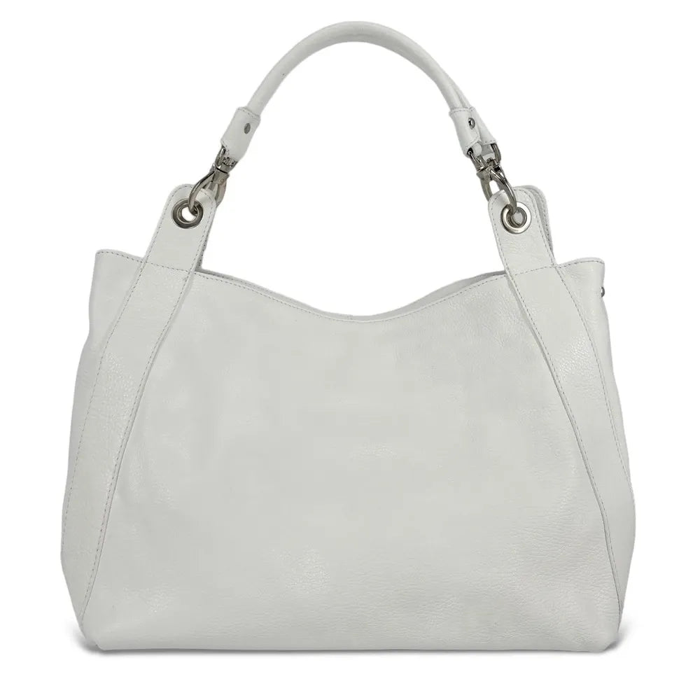 Sac cabas en cuir grainé PARIS Blanc