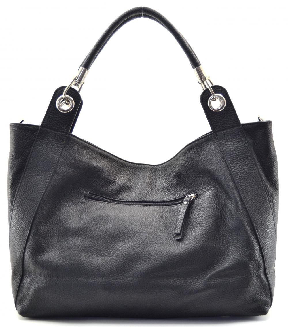 Sac cabas en cuir grainé PARIS Noir