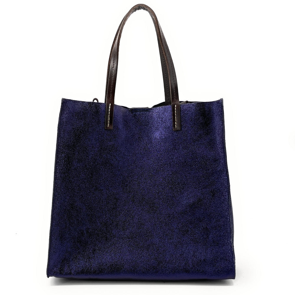 Sac cabas en cuir irisé SILVER Nuit étoilée