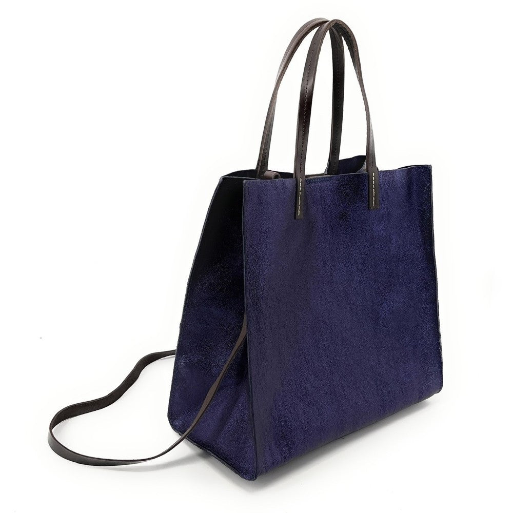 Sac cabas en cuir irisé SILVER Nuit étoilée