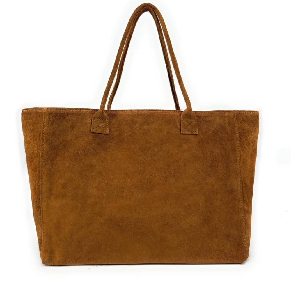 Sac cabas en croûte de cuir SASHA Camel
