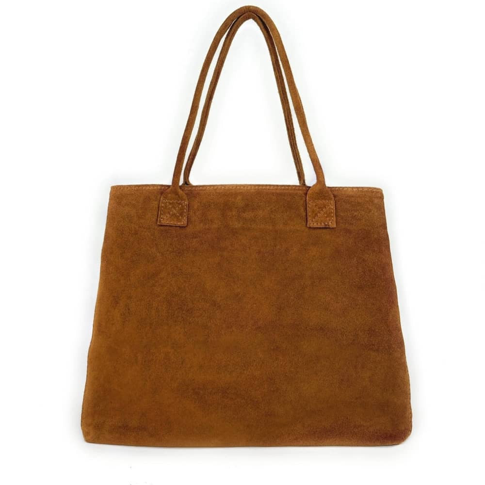 Sac cabas en croûte de cuir SASHA Camel