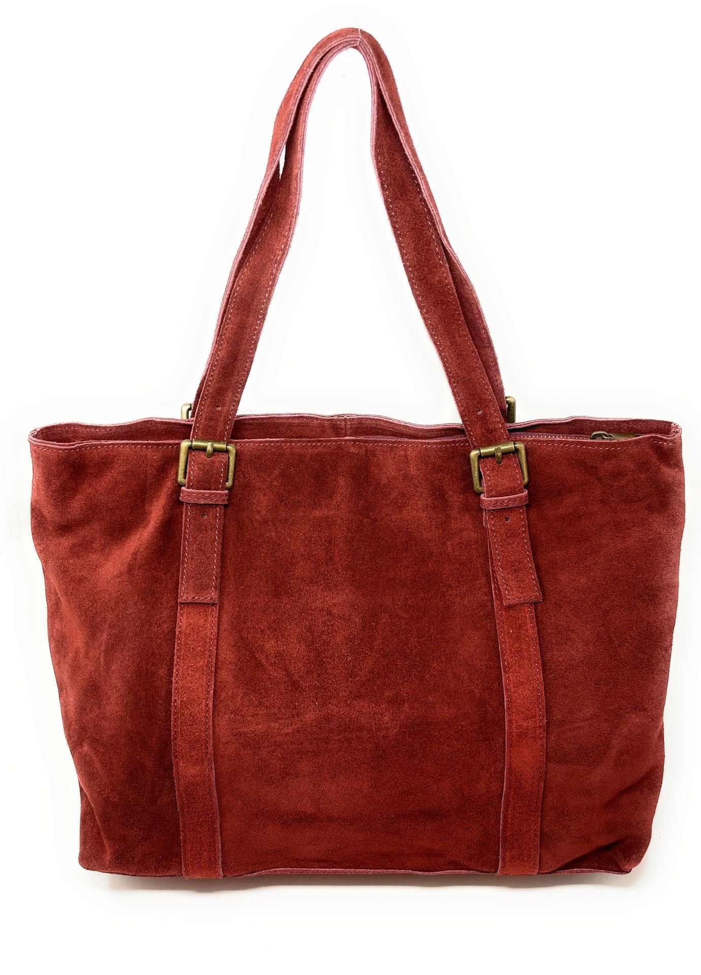 Sac cabas en croûte de cuir TOKYO Rouge foncé