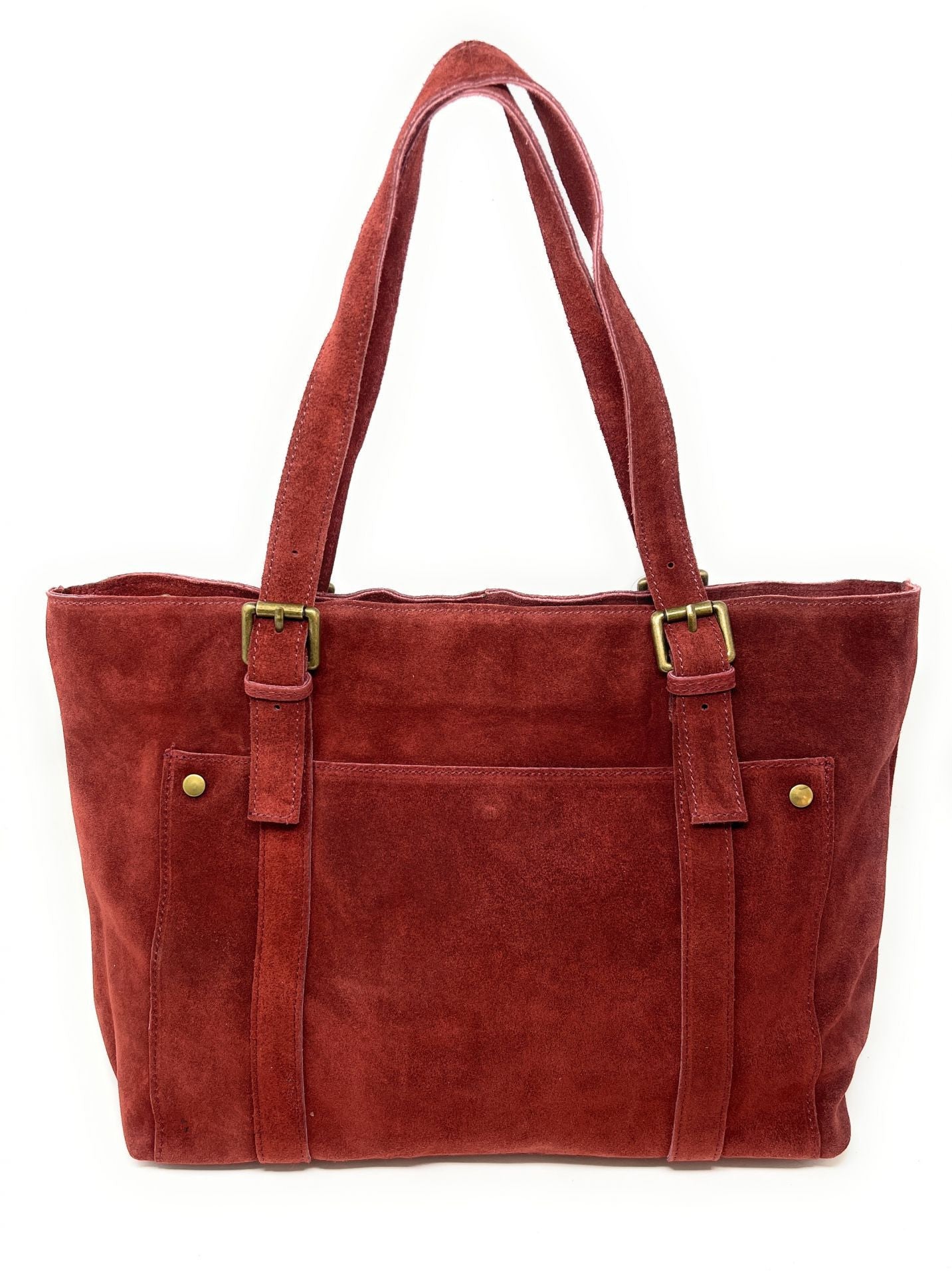 Sac cabas en croûte de cuir TOKYO Rouge foncé
