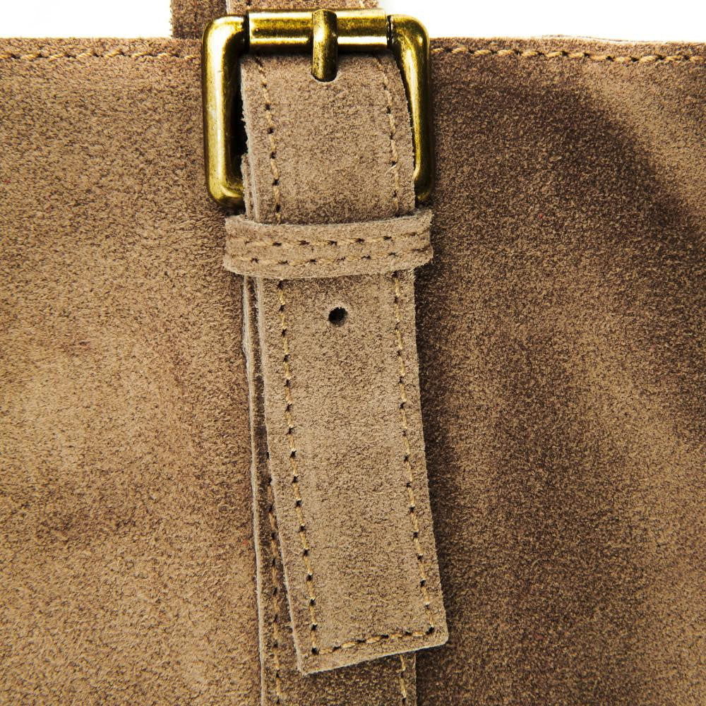 Sac cabas en croûte de cuir TOKYO Taupe