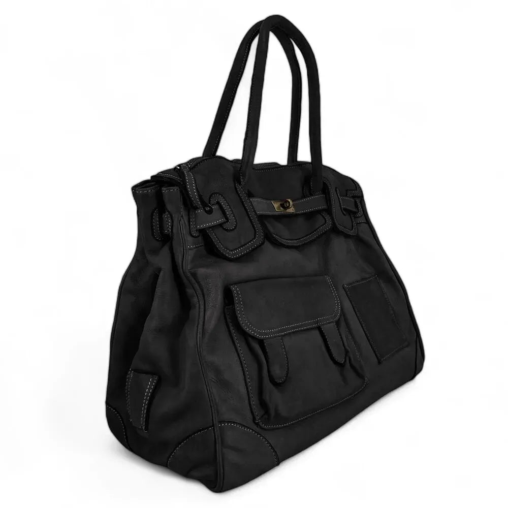 Sac cabas en cuir vintage MISS ELOISE Noir