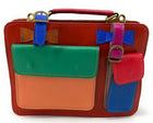 Sac cartable en cuir lisse PICADILLY CIRKUS rouge multicolore 29