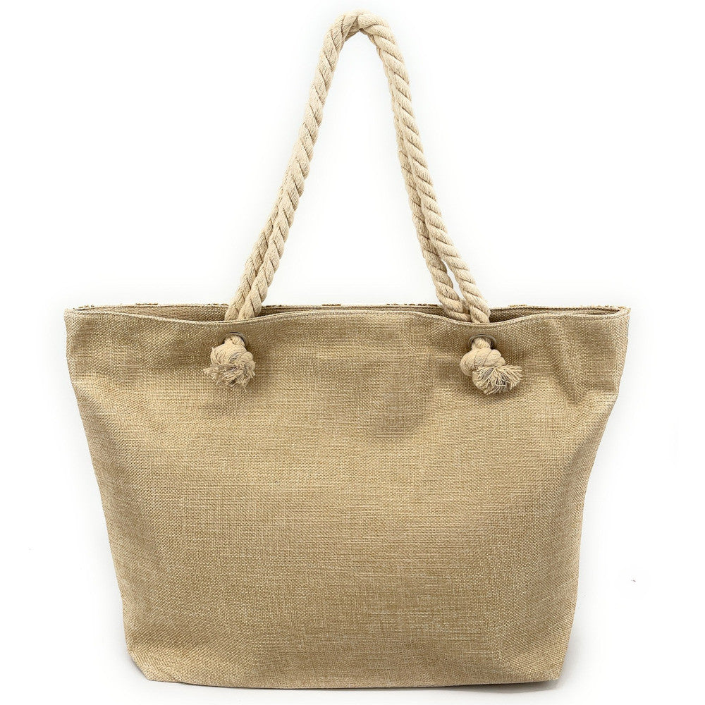 Sac de plage en toile polyester PLAYA Ananas Or