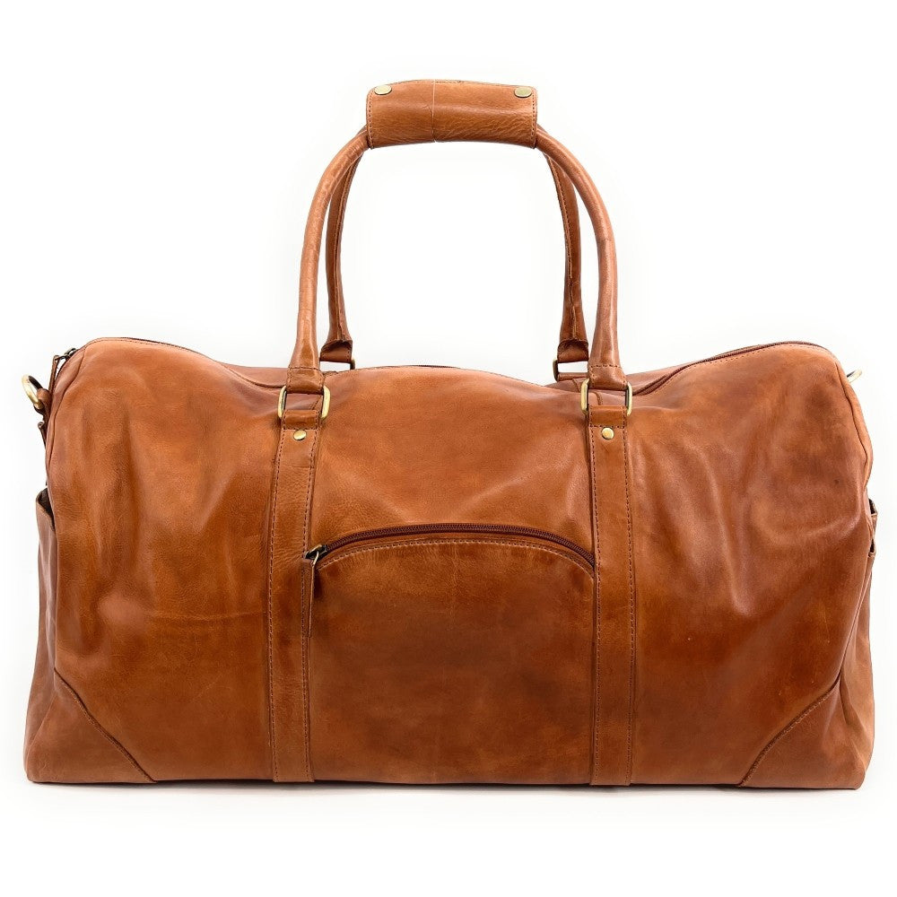 Sacs de Voyage Sac de voyage en cuir vintage ASSOUAN Camel Oh - Main Image