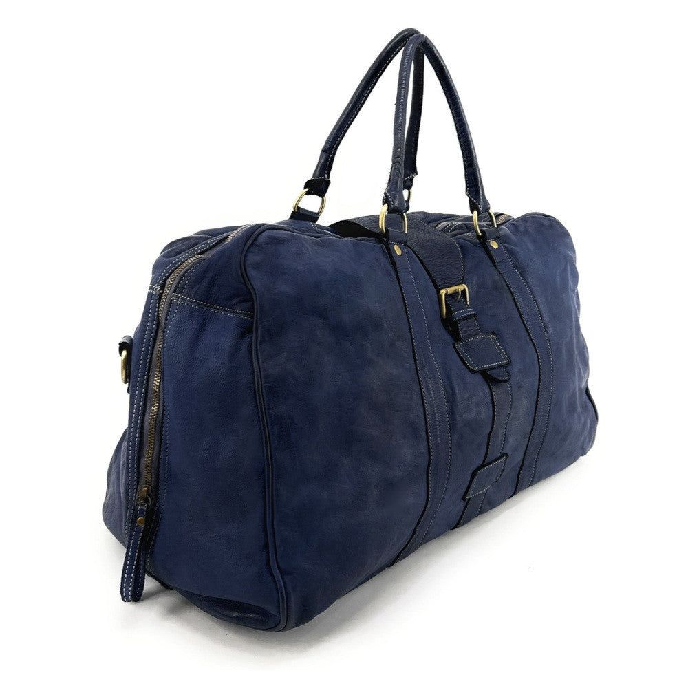 Sac de voyage en cuir vintage COBA Bleu profond