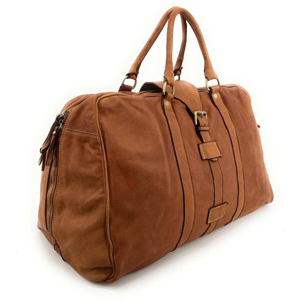 Sac de voyage en cuir vintage COBA Camel