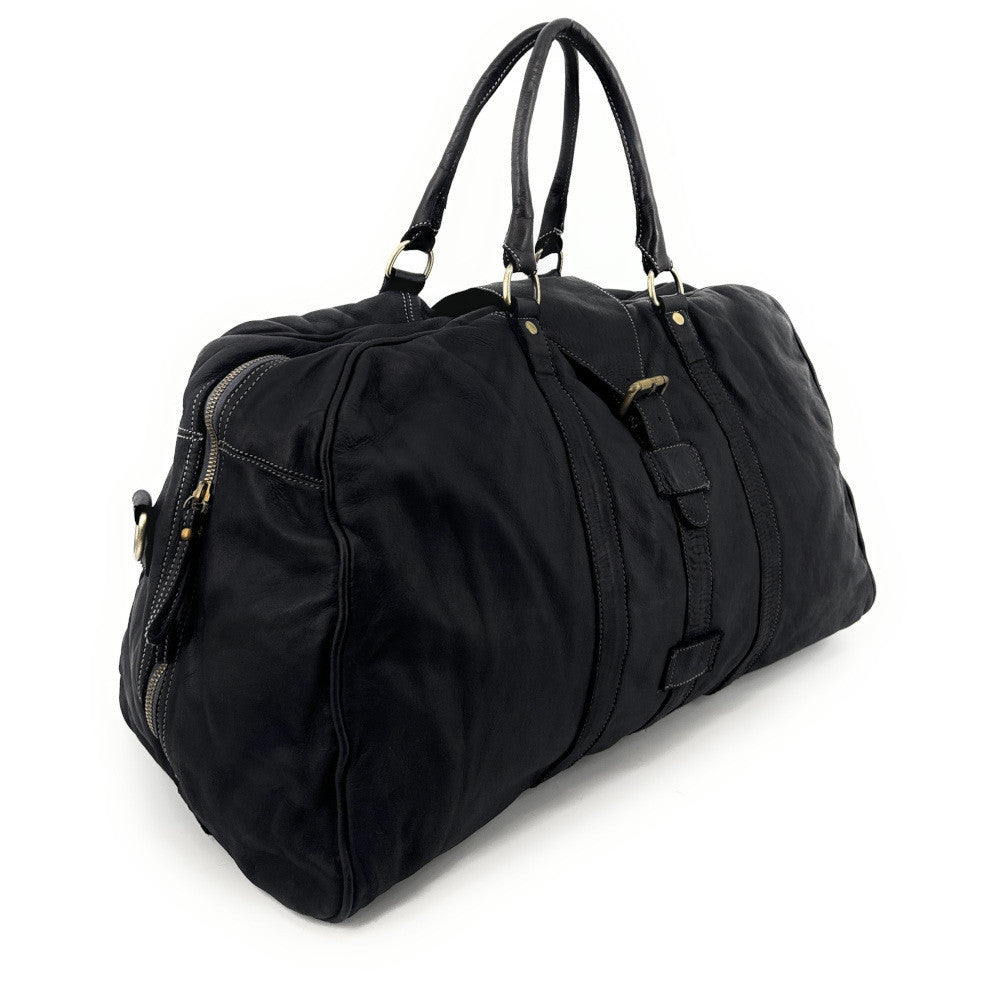 Sac de voyage en cuir vintage COBA Noir